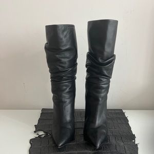 Paris Texas Black Slouchy High Heel Boot